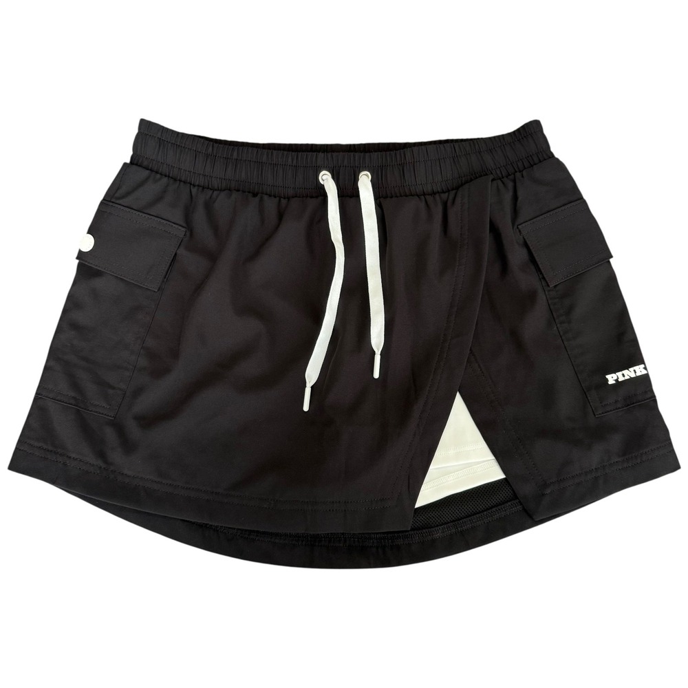PINK Victoria's Secret NWT Black Cargo Athletic Skort  White‎ Shorts Size Medium - Picture 8 of 8